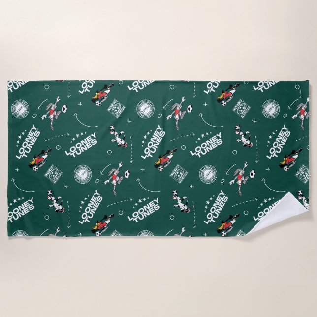 Toalla De Playa LOONEY TUNES™ Soccer Playbook Pattern (Anverso)