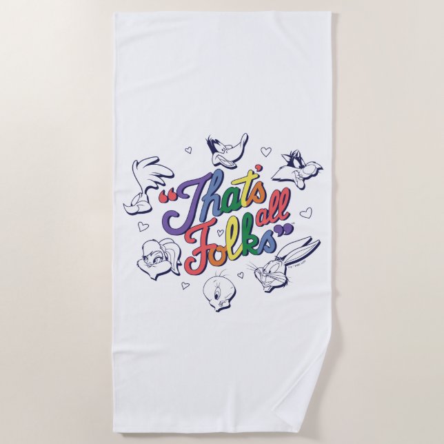 Toalla De Playa LOONEY TUNES™ - ¡Todos son amigos! Insignia del or (Anverso)