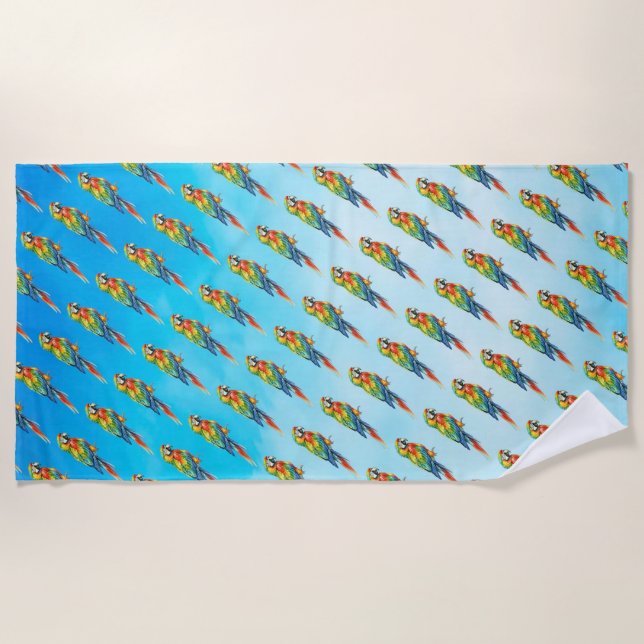 Toalla De Playa Loro (Anverso)