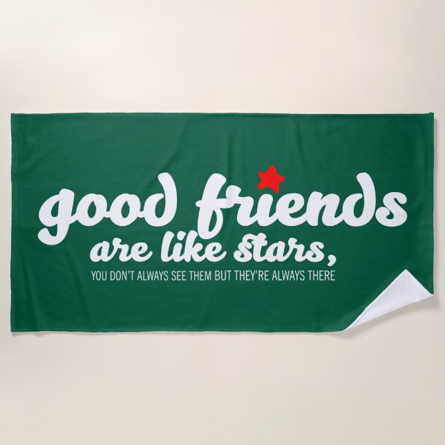 Toalla De Playa Los buenos amigos son como las estrellas (Anverso)