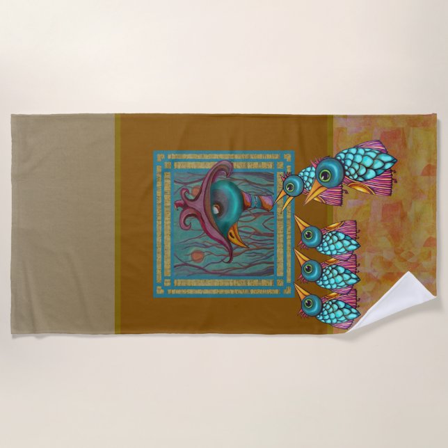 Toalla De Playa Los pájaros en la galería (Anverso)