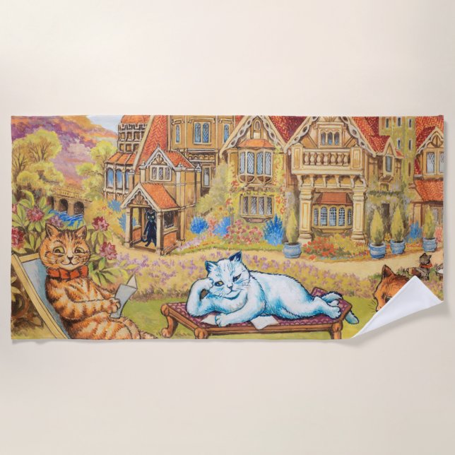 Toalla De Playa Louis Wain - Fiesta del té de verano (Anverso)