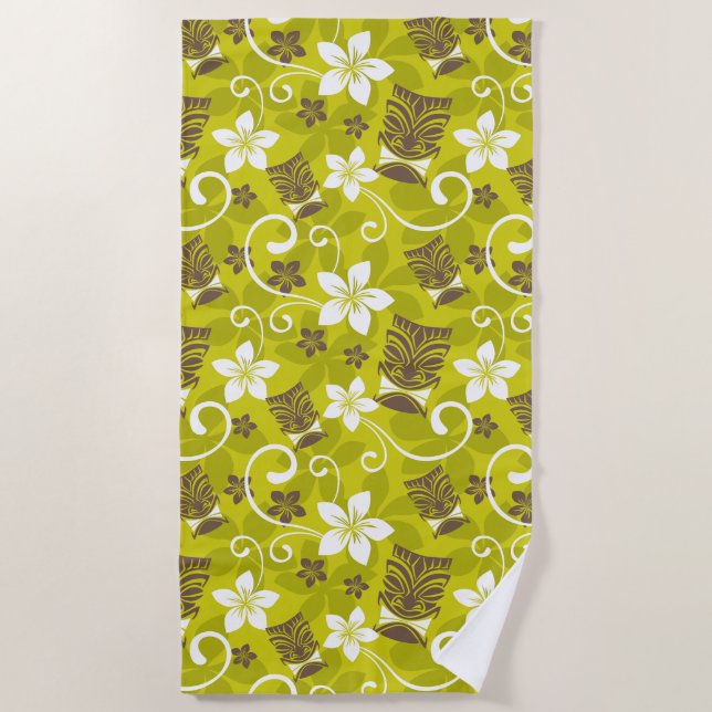 TOALLA DE PLAYA LUAU TIKI PATTERN (Anverso)