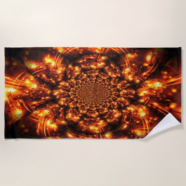 Toalla De Playa Luces esparcantes de oro (Anverso)