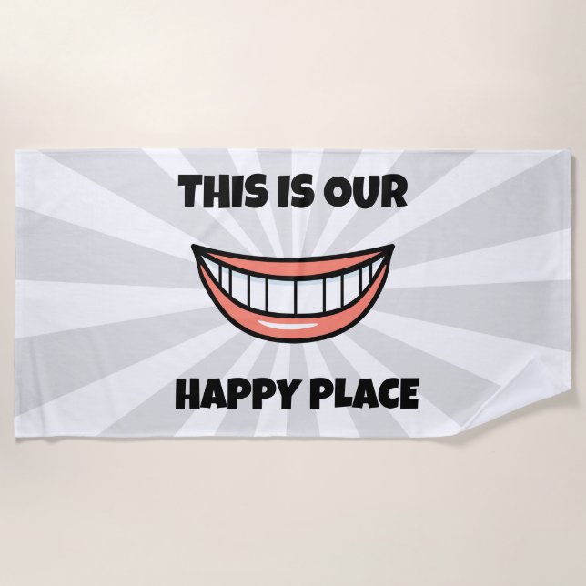 Toalla De Playa Lugar feliz (Anverso)