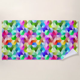 Toalla de playa luminosa geométrica monográfica