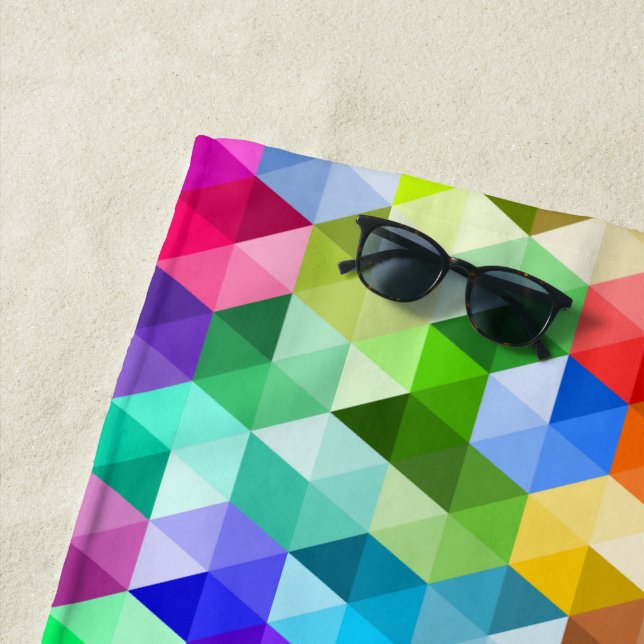 Toalla de playa luminosa geométrica monográfica (In situ)