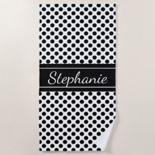 Toalla De Playa Lunar blanco y negro personalizado