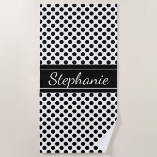 Toalla De Playa Lunar blanco y negro personalizado