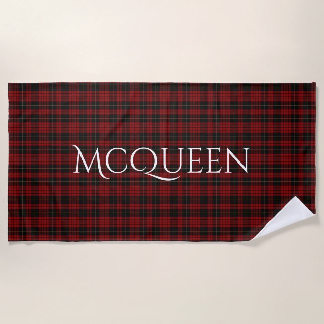 Toalla de playa MacQueen Tartan Plaid (Anverso)