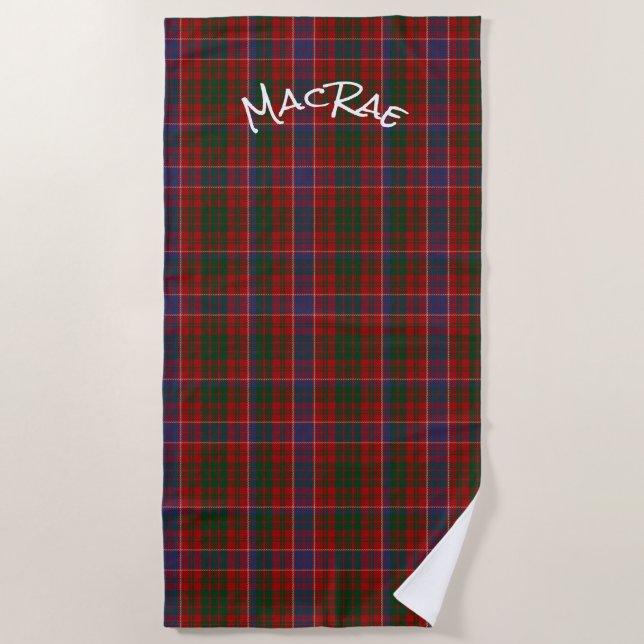 Toalla De Playa MacRae Tartan Plaid Beach Towel (Anverso)