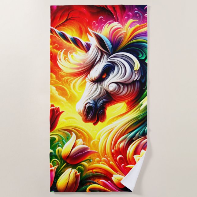 Toalla De Playa Mad Unicorn (Anverso)