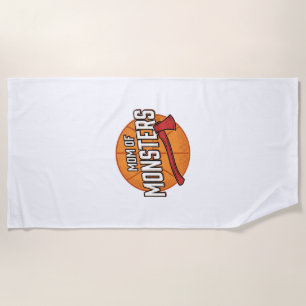 Toalla De Playa Madre de Monstruos Diseño de Mamá de Baloncesto Vi
