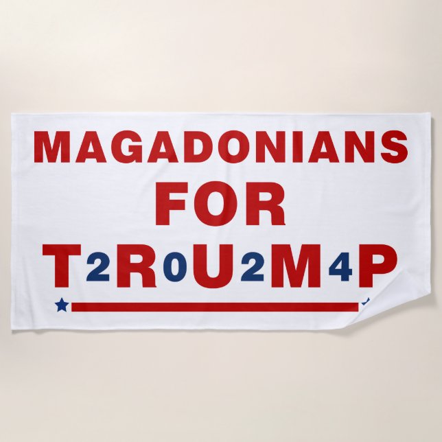 Toalla De Playa Magadonianos Para La Estrella Azul Roja De Trump 2 (Anverso)