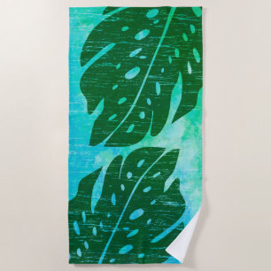 Toalla De Playa Maikai Hawaiian Monstera Leaf Tie-Dye Blend Green