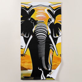 Toalla De Playa Majestic Elephant Sunset