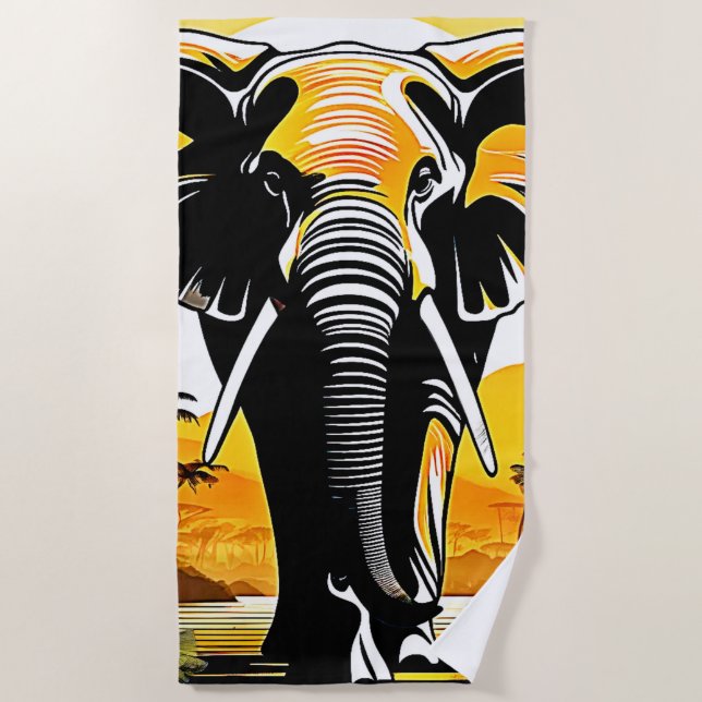 Toalla De Playa Majestic Elephant Sunset (Anverso)