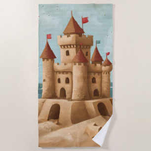 Toalla De Playa Majestuoso Sandcastle junto al mar
