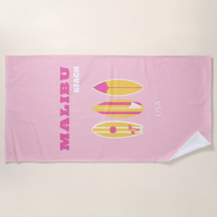 Toalla De Playa Malibu, Playa Malibu, Preppy, Rosa
