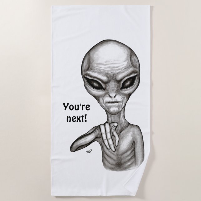 Toalla De Playa Malo Alien , ¡Tú eres el próximo ! (Anverso)