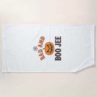 Toalla De Playa Malvado Y Boo Jee Calabaza Gráfica De Halloween_1