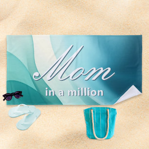 Toalla De Playa Mamá de un Millón Elegante Día de la Madre Aqua