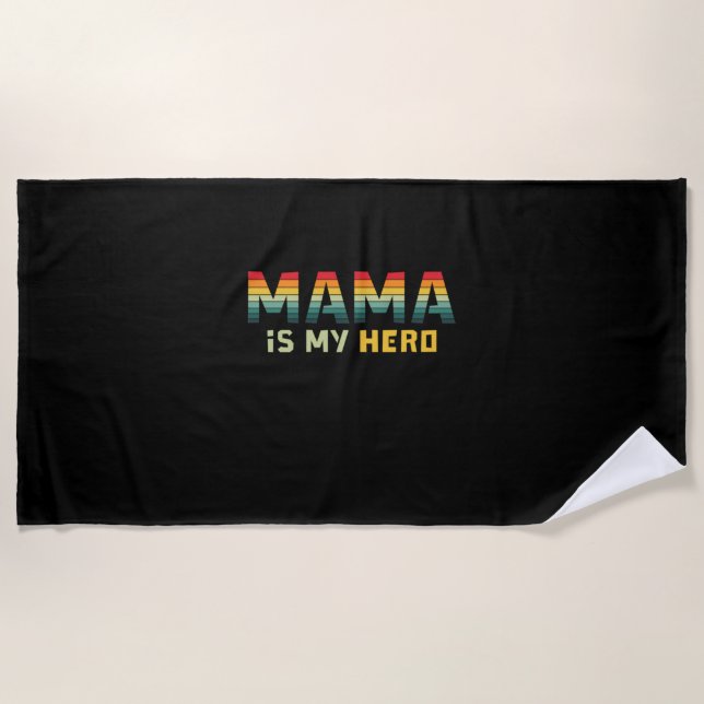 Toalla De Playa Mamá es mi héroe (Anverso)