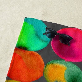 Toalla De Playa Manchas de arcoiris acuáticas estilo playa