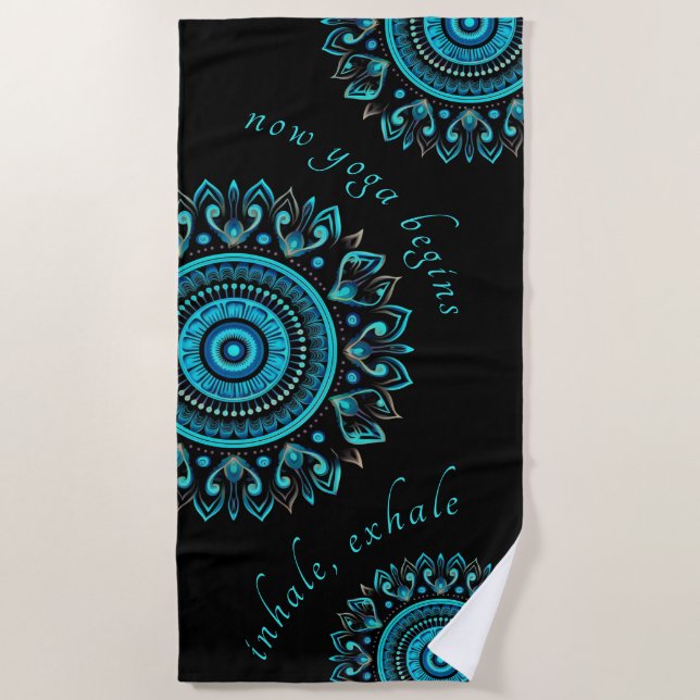 Toalla De Playa Mandala Blue Bold Mandala moderna y vibrante (Anverso)