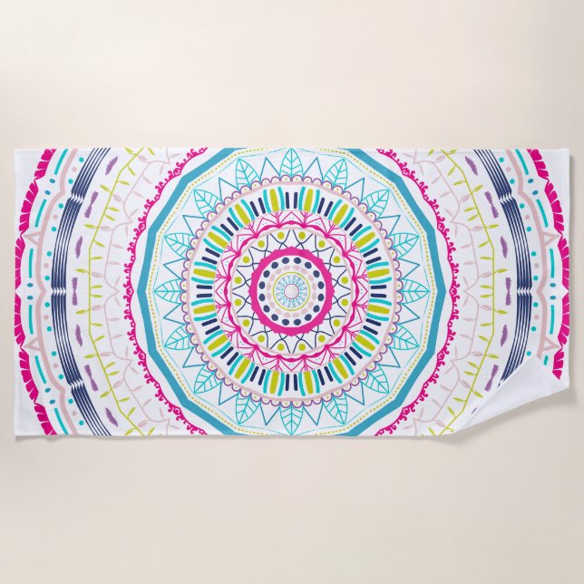 Toalla De Playa mandala colorida (Anverso)