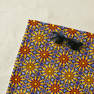 Toalla De Playa Mandala de sol celeste