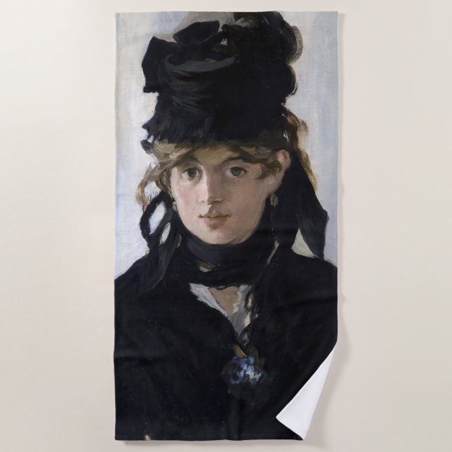 Toalla De Playa Manet - Berthe Morisot con un ramo de violetas (Anverso)