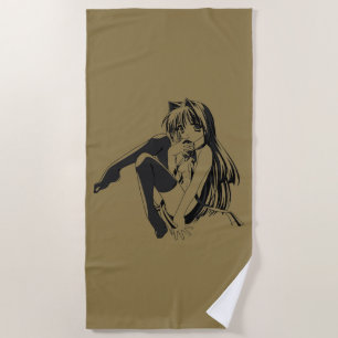 Toalla De Playa Manga, Neko Catgirl Furry Kawaii Loli