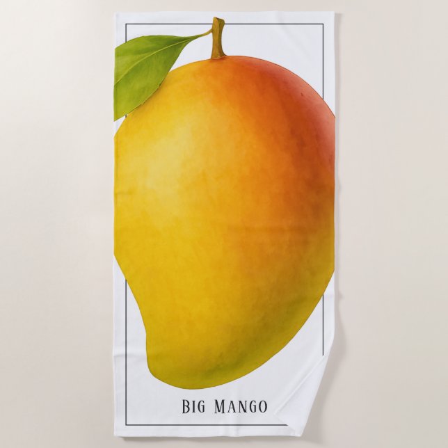 Toalla De Playa Mango Grande, Fruta Dulce y Nombre (Anverso)