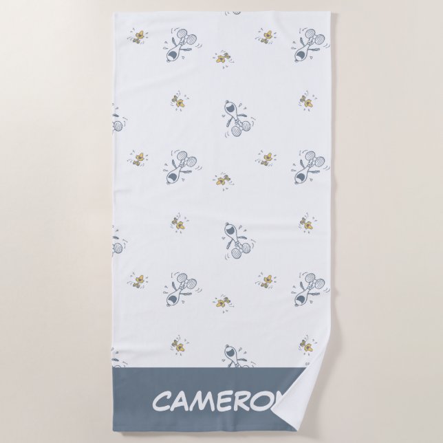 Toalla De Playa Maní | Patrón de risas Snoopy & Woodstock (Anverso)