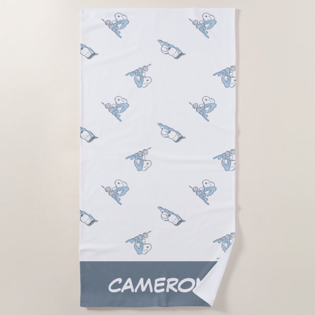 Toalla De Playa Maní | Patrón de tiempo Nap de Snoopy (Anverso)