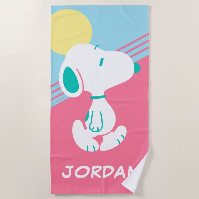 Toalla De Playa Maní | Snoopy Deco Dreams Sun | Añadir su nombre (Anverso)
