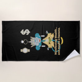 Toalla De Playa Manifesting Wealth Monkey zen art 