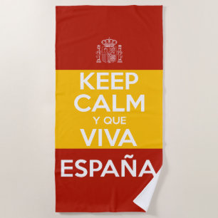 Toalla De Playa Mantén la calma y que viva España