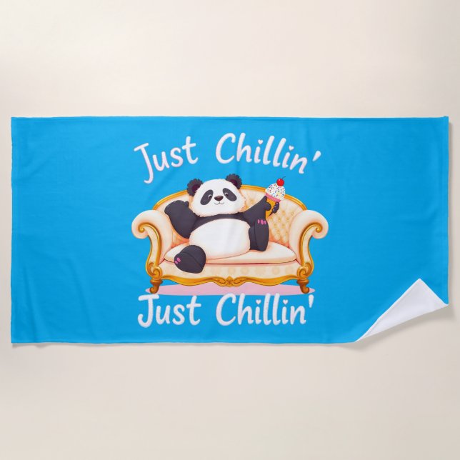 Toalla De Playa Manténgase tranquilo y chillón con helado (Anverso)