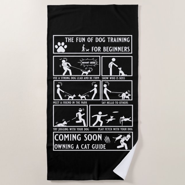 Toalla De Playa Manual de instrucciones de entrenamiento de perros (Anverso)