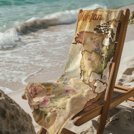 Toalla De Playa Mapa de cosecha personalizada