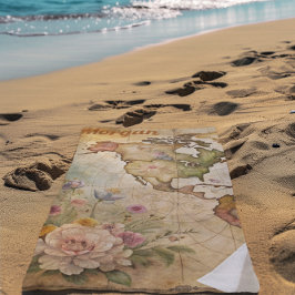 Toalla De Playa Mapa de cosecha personalizada