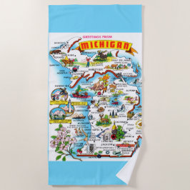 Toalla De Playa Mapa de Michigan