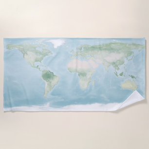 Toalla De Playa Mapa del Explorador de la superficie terrestre