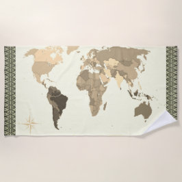 Toalla De Playa Mapa Mundial 
