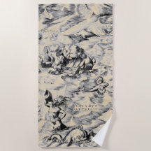 Mapa mundial de barcos de vela y monstruos marinos