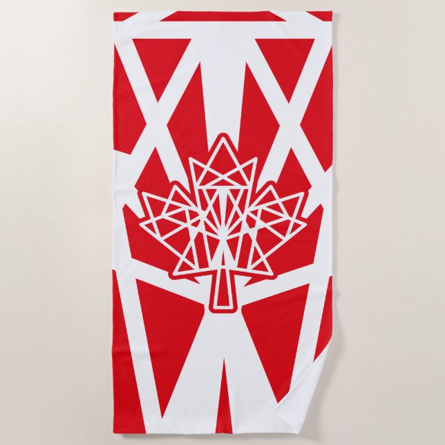 TOALLA DE PLAYA MAPLE MADE WITH TRIANGLES CANADA FLAG BY MASANSER (Anverso)