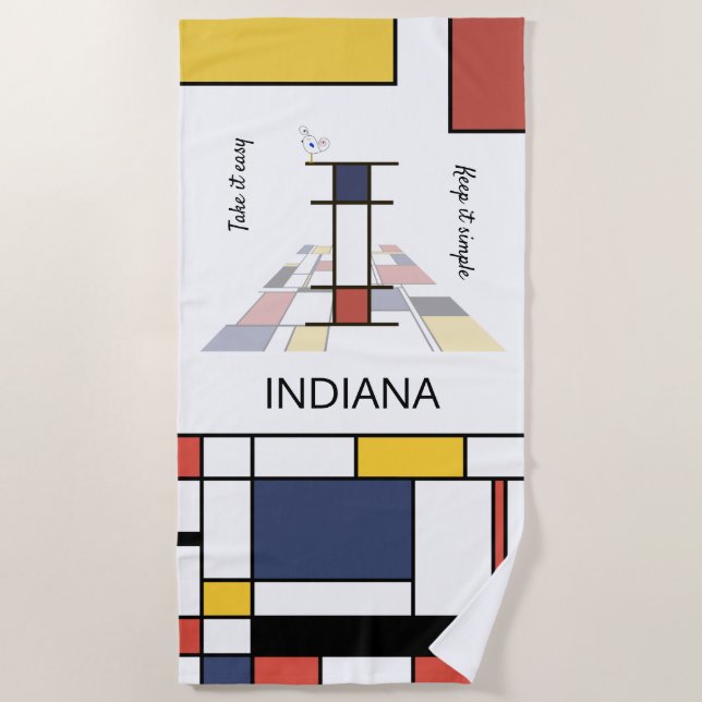 Toalla De Playa Maravilloso Neoplasticismo Monograma de Arte. Letr (Anverso)