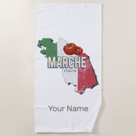 Toalla De Playa Marcha Italia Retro Región Mapa de recuerdo de cos